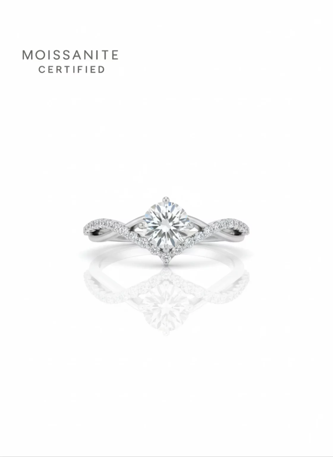 טבעת Crown מויסנייט 0.5ct מכסף אמיתי 925