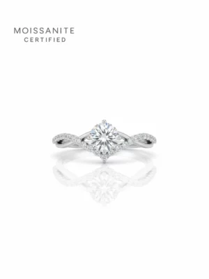 טבעת Crown מויסנייט 0.5ct מכסף אמיתי 925